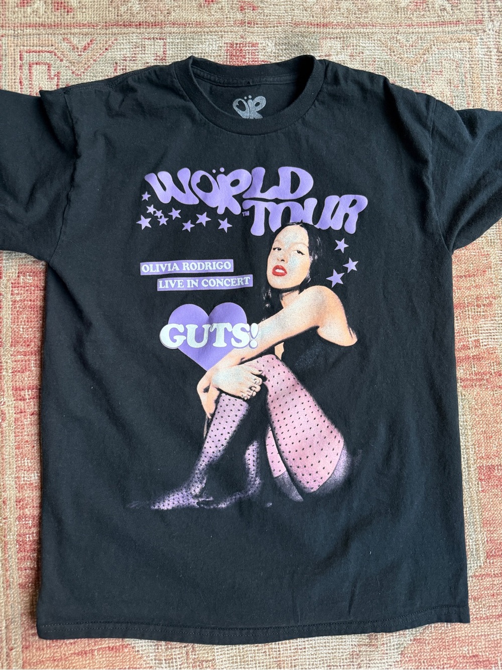 Olivia Rodrigo World Tour Graphic Tee in Black & Lavender